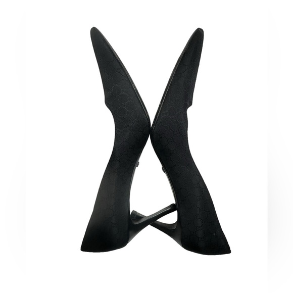 GUCCI Vintage GG Monogram Logo Pumps Heels US39.5 Pointed Toe shoes - Picture 2 of 16